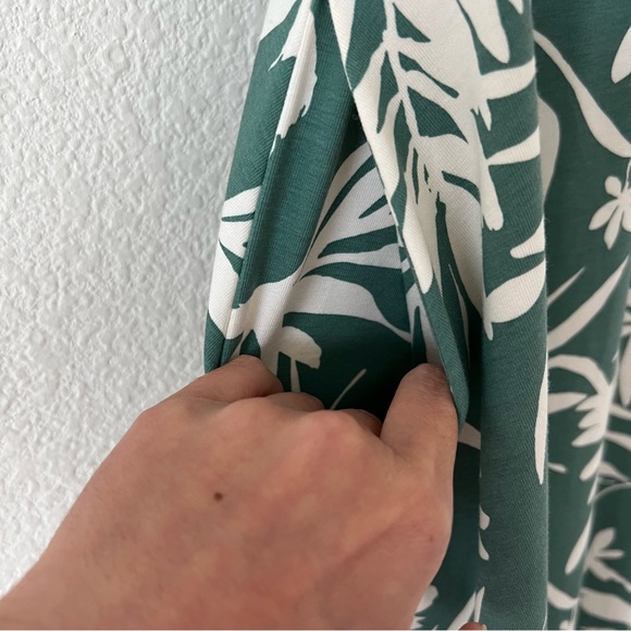 Pact Tropical Palms Organic Cotton Fit & Flare Midi Dress Eco Vacation XS - Picture 6 of 16